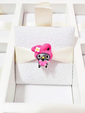 925 Sterling Silver My Melody With Pink Heart Charm Fits Pandora Bracelets